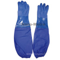 NMSAFETY Interlock doublure bleu pvc gants de travail résistant à l&#39;huile PVC gants de protection longue manchette